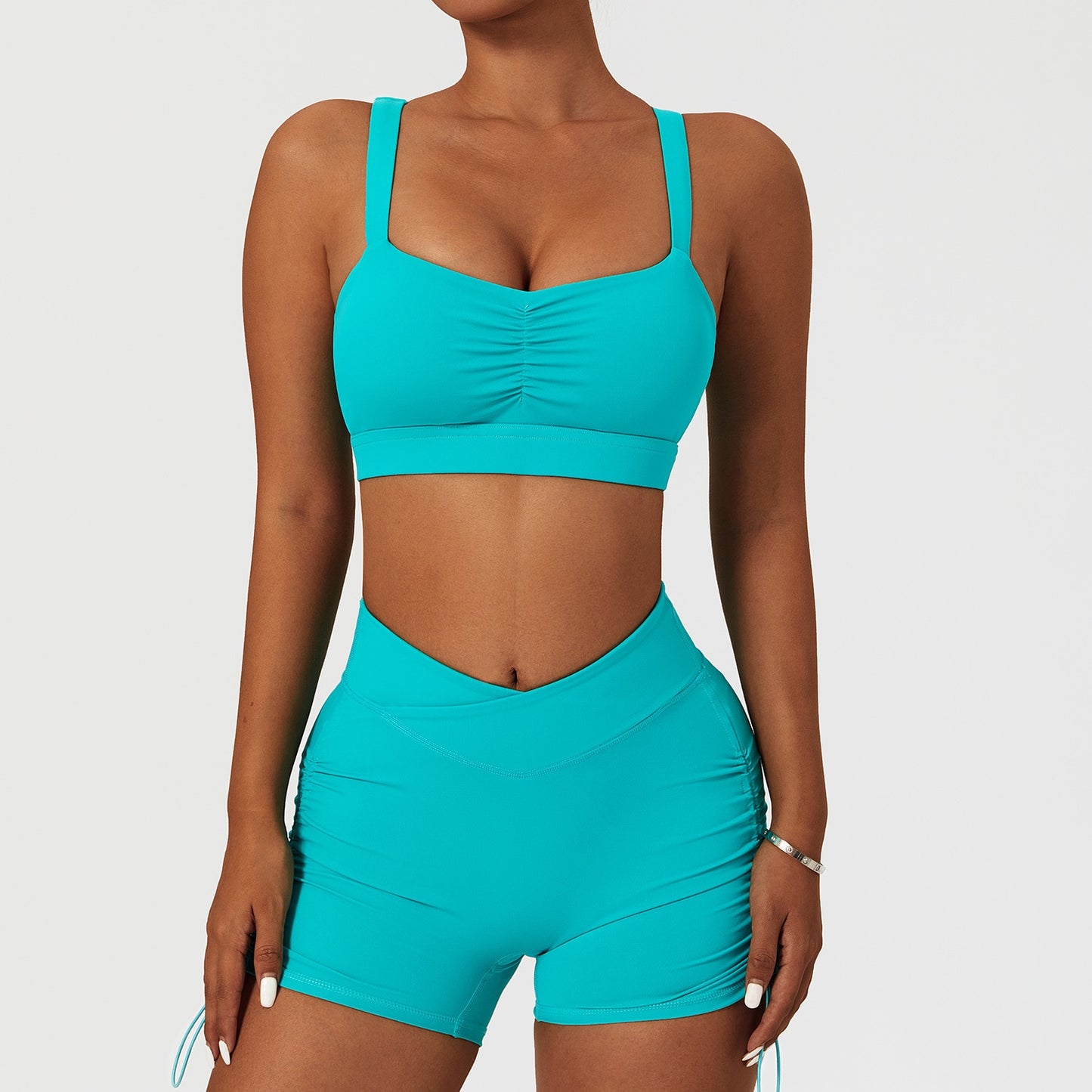 2 Piece Women's Yoga Set Workout Shirts Sport Pants Bra Gym Suits Fitness Shorts Crop Top High Waist Running Leggings Sports Sets The Clothing Company Sydney