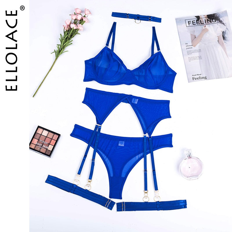 4 Piece Lingerie Underwear Bra Garters Brief Sets Transparent Lace Seamless Panties Set The Clothing Company Sydney