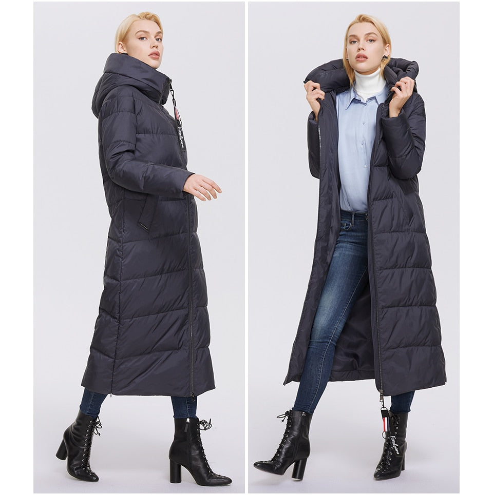 Winter Women's Outwear Parka Super Long Warm And Windproof Zipper Cotton Coat Winter Jackets The Clothing Company Sydney