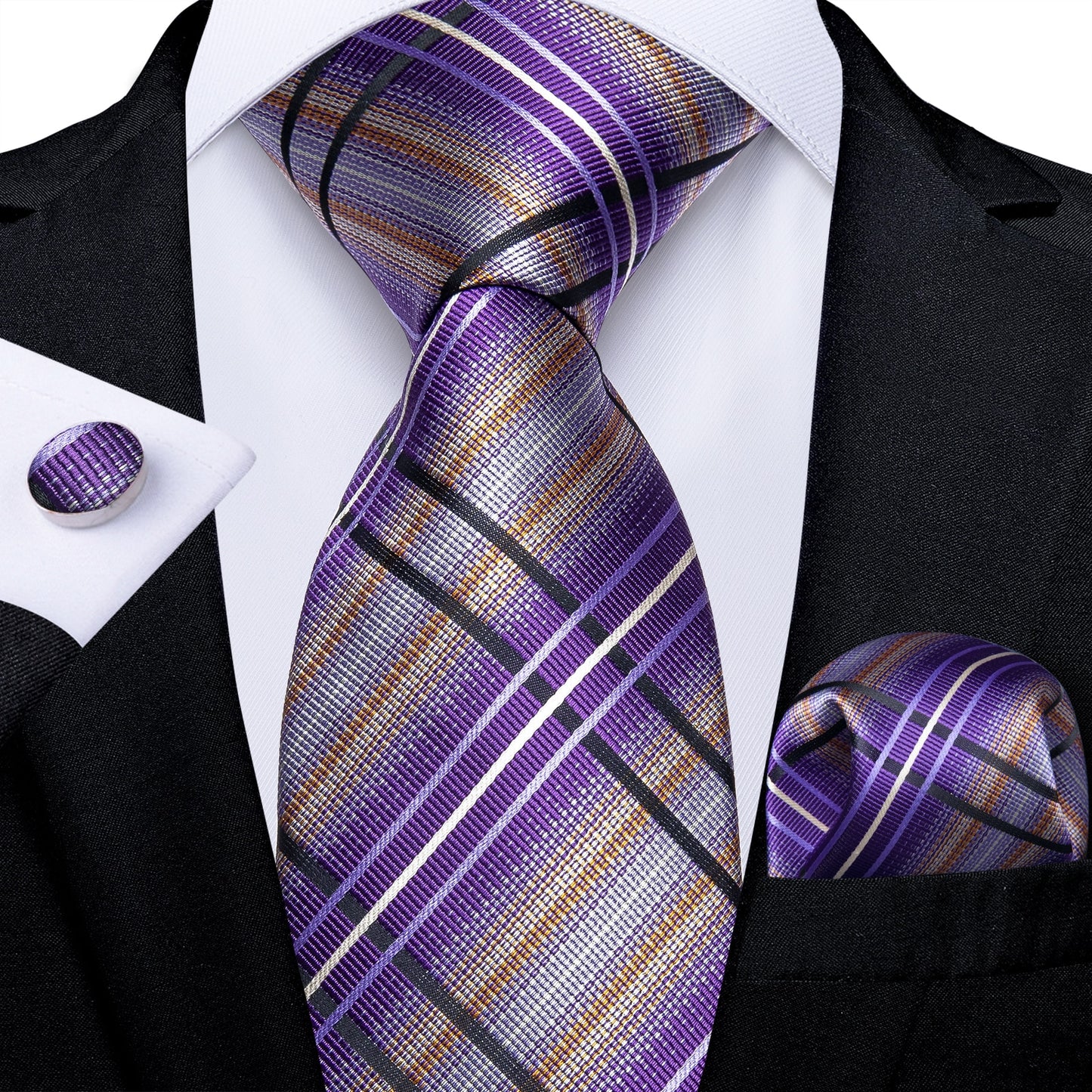 Men Purple Floral Paisley Necktie Business Formal 100% Silk Tie Pocket Square Set For Wedding Party The Clothing Company Sydney