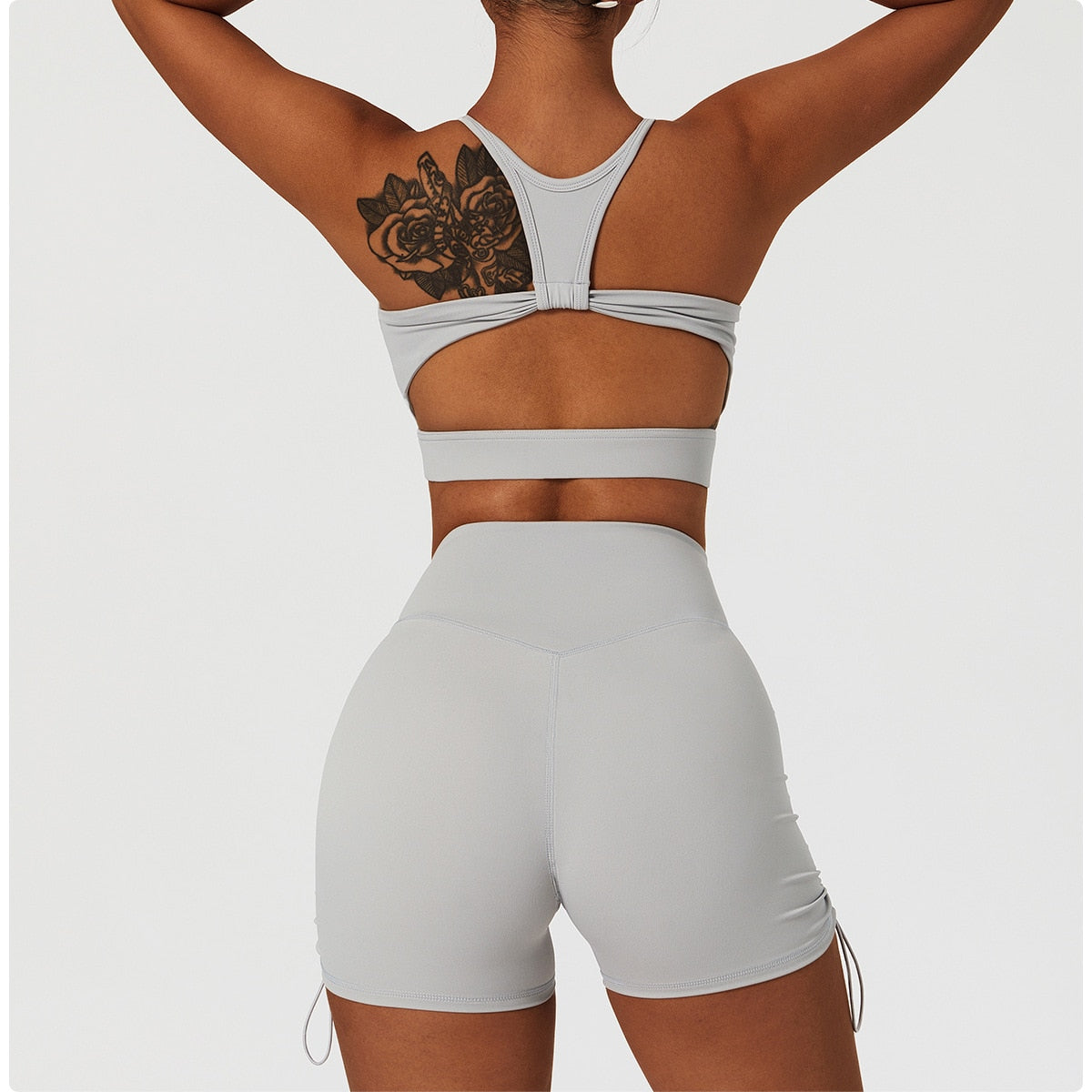 2 Piece Women's Yoga Set Workout Shirts Sport Pants Bra Gym Suits Fitness Shorts Crop Top High Waist Running Leggings Sports Sets The Clothing Company Sydney