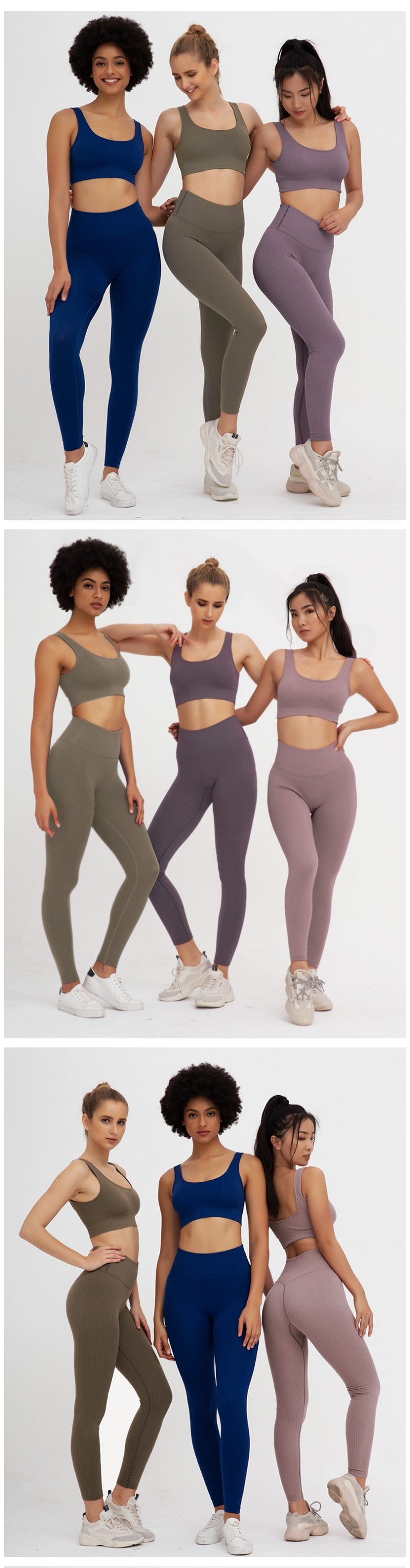 2 Pieces Seamless Fitness Yoga Suit Gym Push Up Clothes Workout Sport Set Padded Sports Bra High Waist Legging Sportswear The Clothing Company Sydney