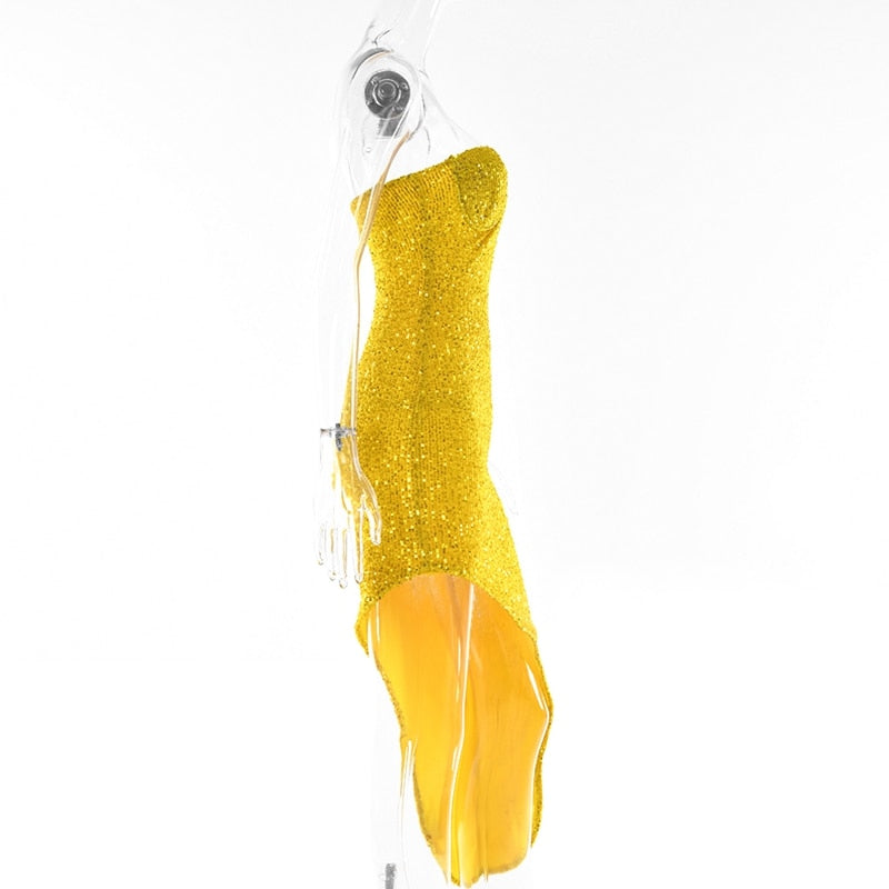 Sequin Dress Women Vacation Beach Backless Dress Split Bodycon Evening Party Dress The Clothing Company Sydney