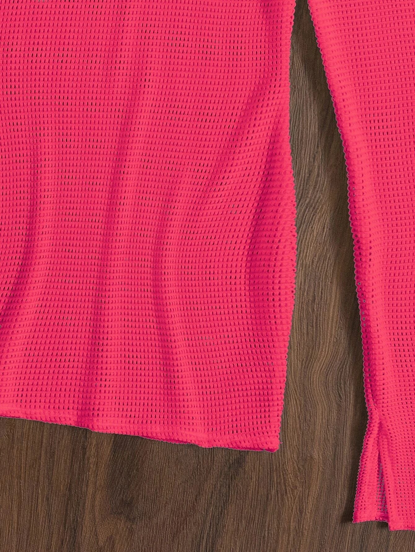 Slit Cuff Plunge Neck Three Piece Bikini Set with Cover Up Plain Swimsuit Women Swimwear Summer Beach Bathing Suit The Clothing Company Sydney