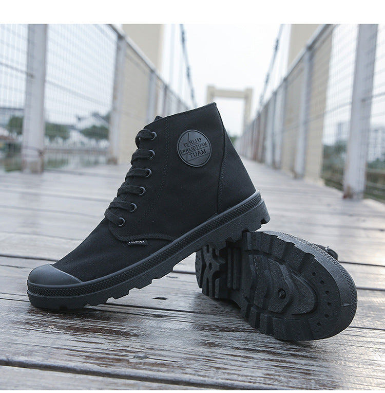 High Top Men Ladies Boots Lace Up Canvas Shoes Ankle Motorcycle Sneakers Military Desert Boots The Clothing Company Sydney