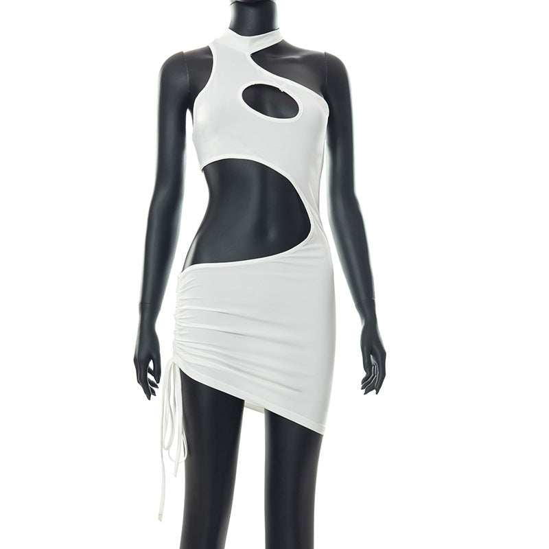 Irregular Cut Out Mini Bodycon Dress Summer Going Out Club Wear Outfits White Black Dresses The Clothing Company Sydney