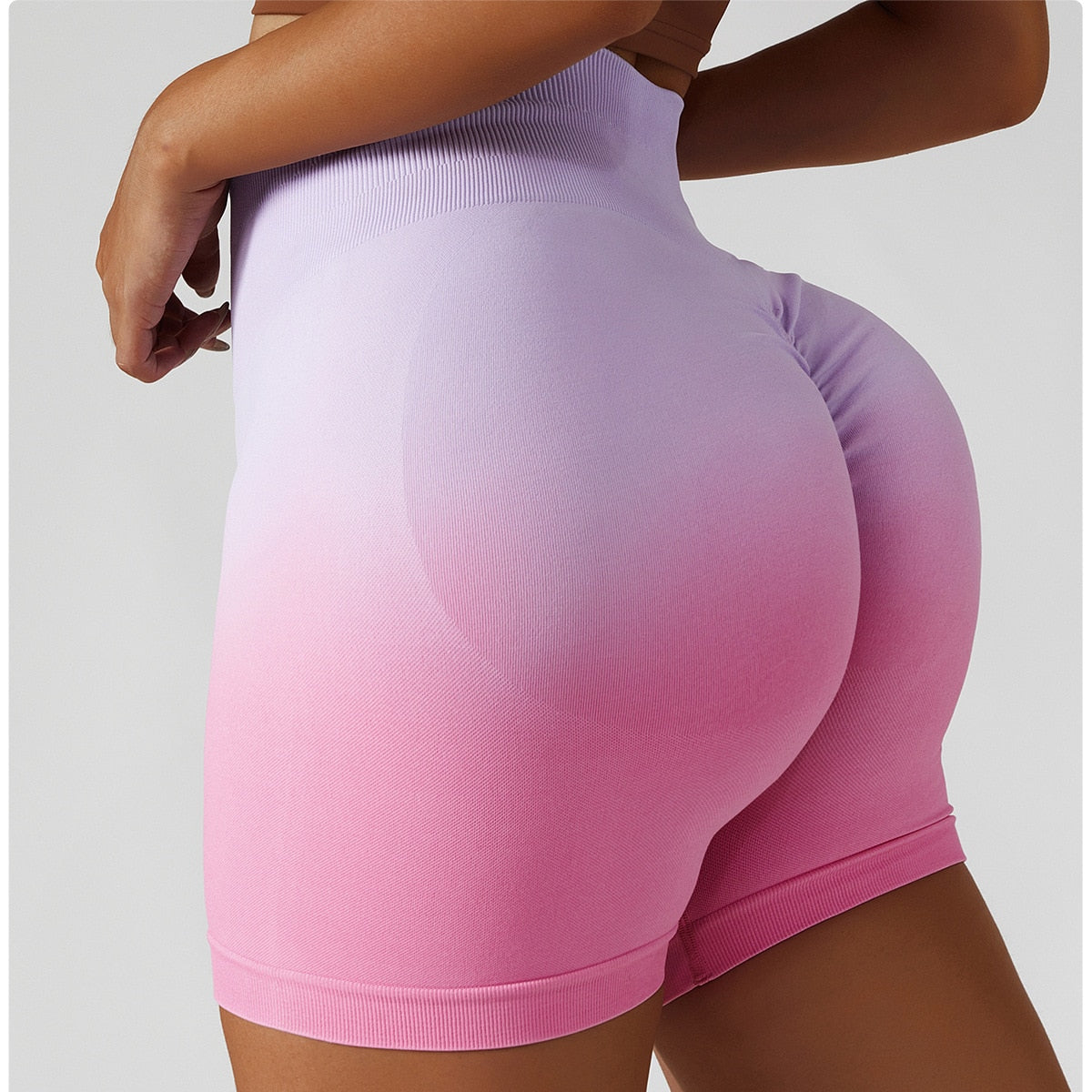 Gradient Seamless Yoga Shorts Gym Running Workout Tight Sports Shorts High Waist Elastic Butt Lifting Fitness Pants Shorts The Clothing Company Sydney