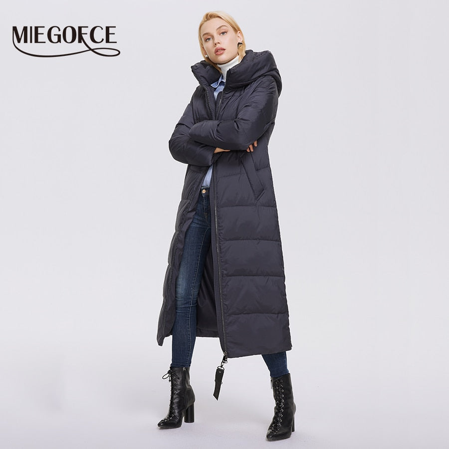Winter Women's Outwear Parka Super Long Warm And Windproof Zipper Cotton Coat Winter Jackets The Clothing Company Sydney