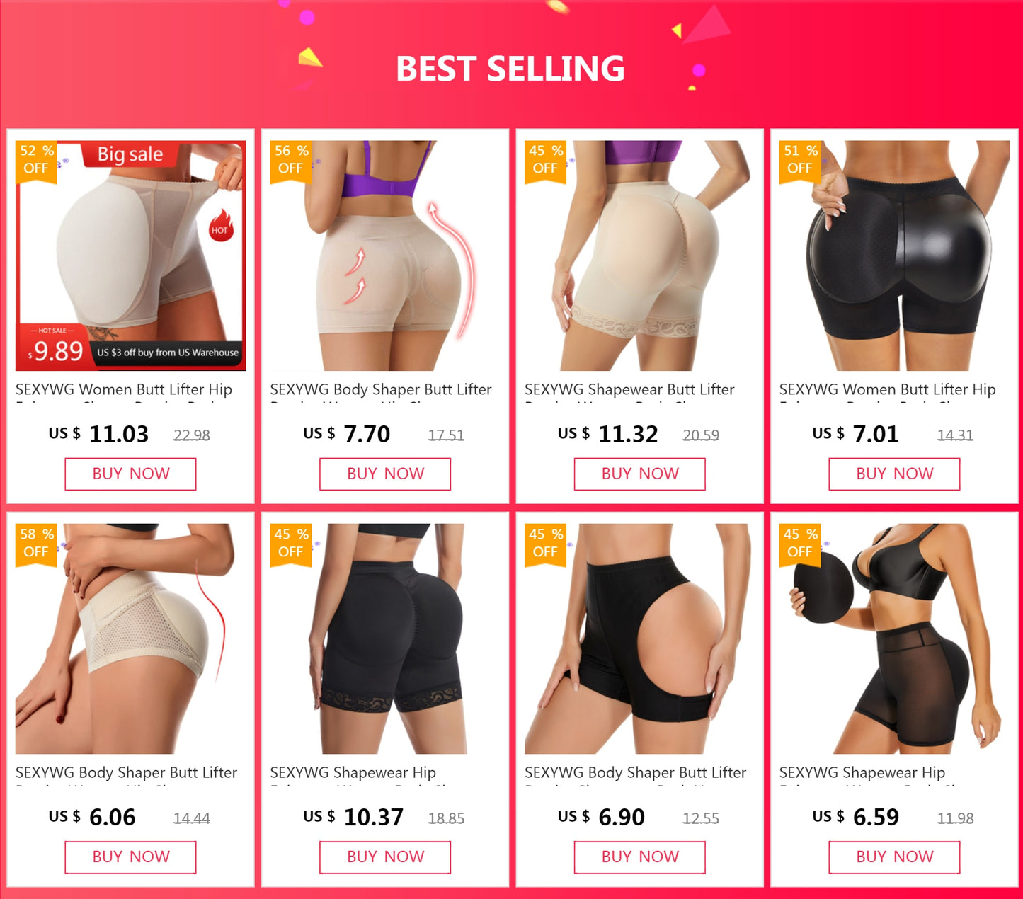 Ladies Body Shaper Butt Lifter Panties Women Hip Shapewear Seamless Push Up Panties Hip Enhancer The Clothing Company Sydney