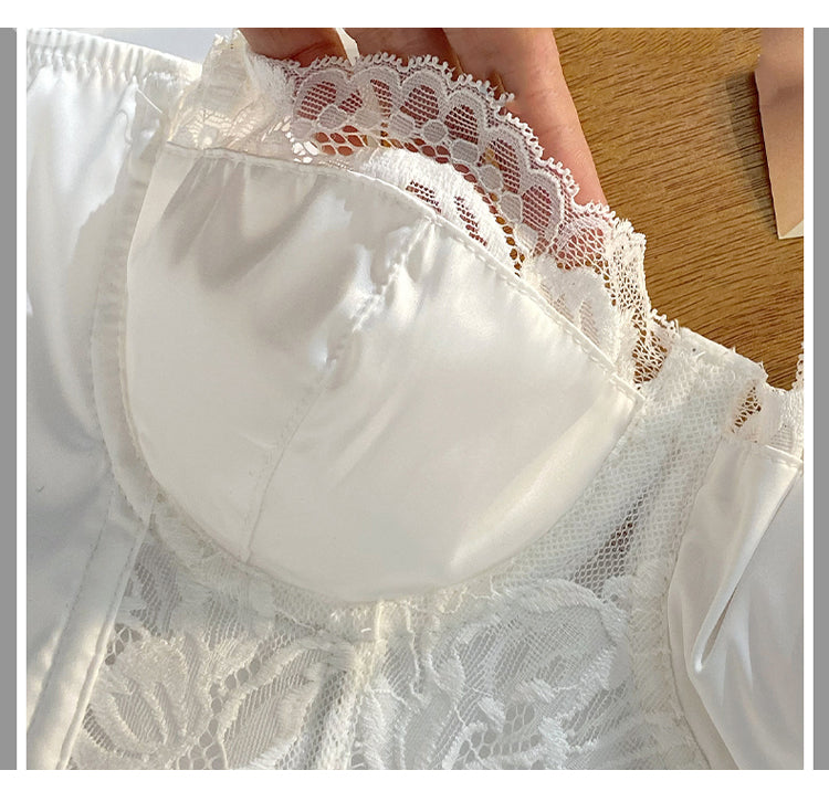 Lace Embroidery Bra Set Lingerie Steel Rubber Bone Push Up Bras French Brassiere Top and Panty Set Underwear The Clothing Company Sydney