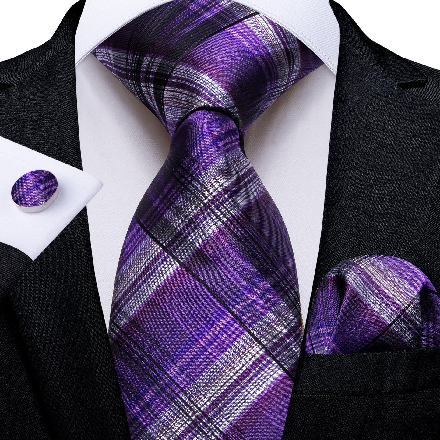 Men Purple Floral Paisley Necktie Business Formal 100% Silk Tie Pocket Square Set For Wedding Party The Clothing Company Sydney