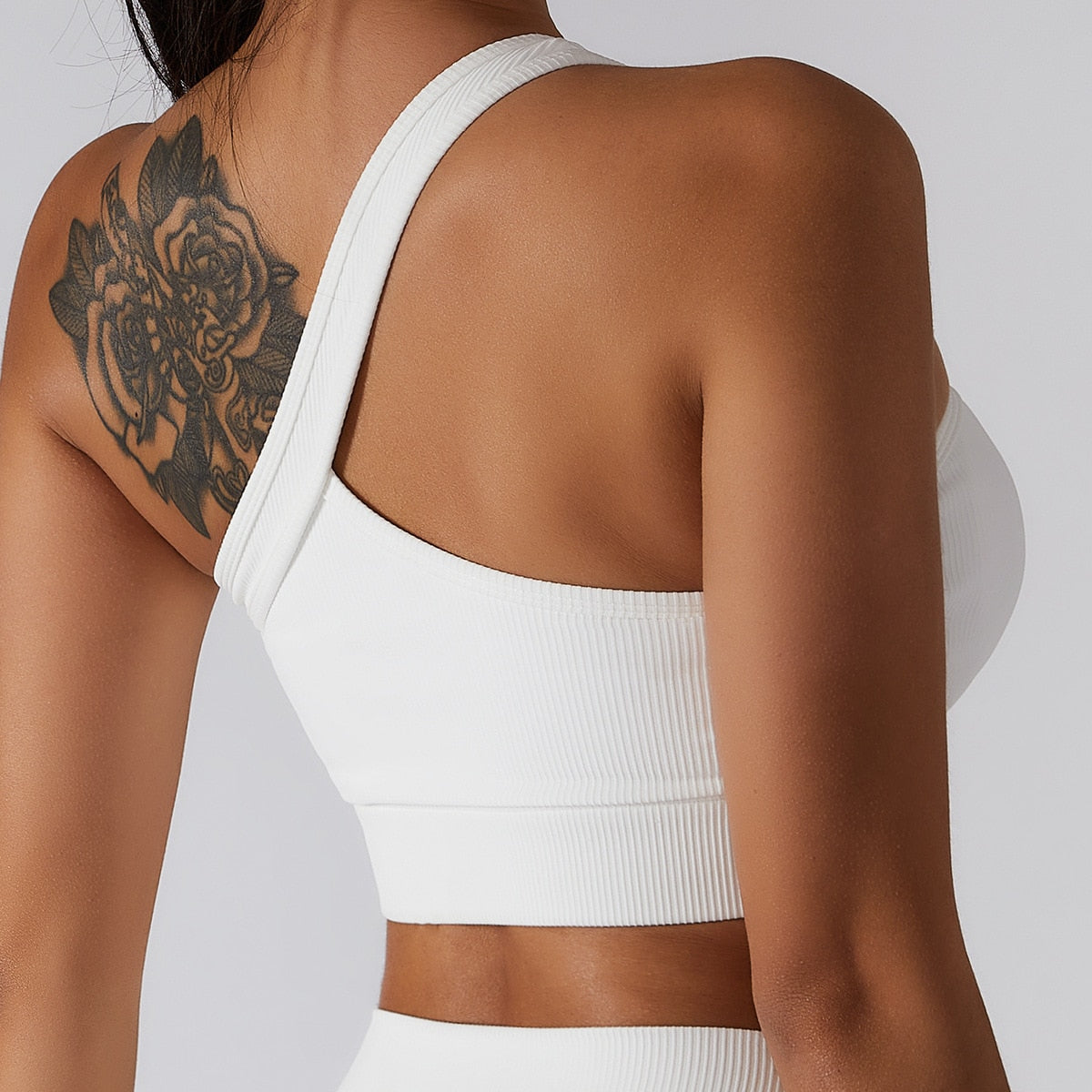 Seamless Thread Fabric Fitness Bra Single Shoulder Strap Gym Top Sports Underwear Outerwear Running Yoga Clothes The Clothing Company Sydney