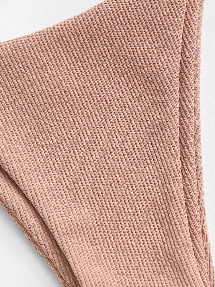 Two Piece Swimwear Ribbed Bohemian Paisley Print String Halter Bikini Set Women Tie Side Swimsuit Colorblock Bathing Suit The Clothing Company Sydney