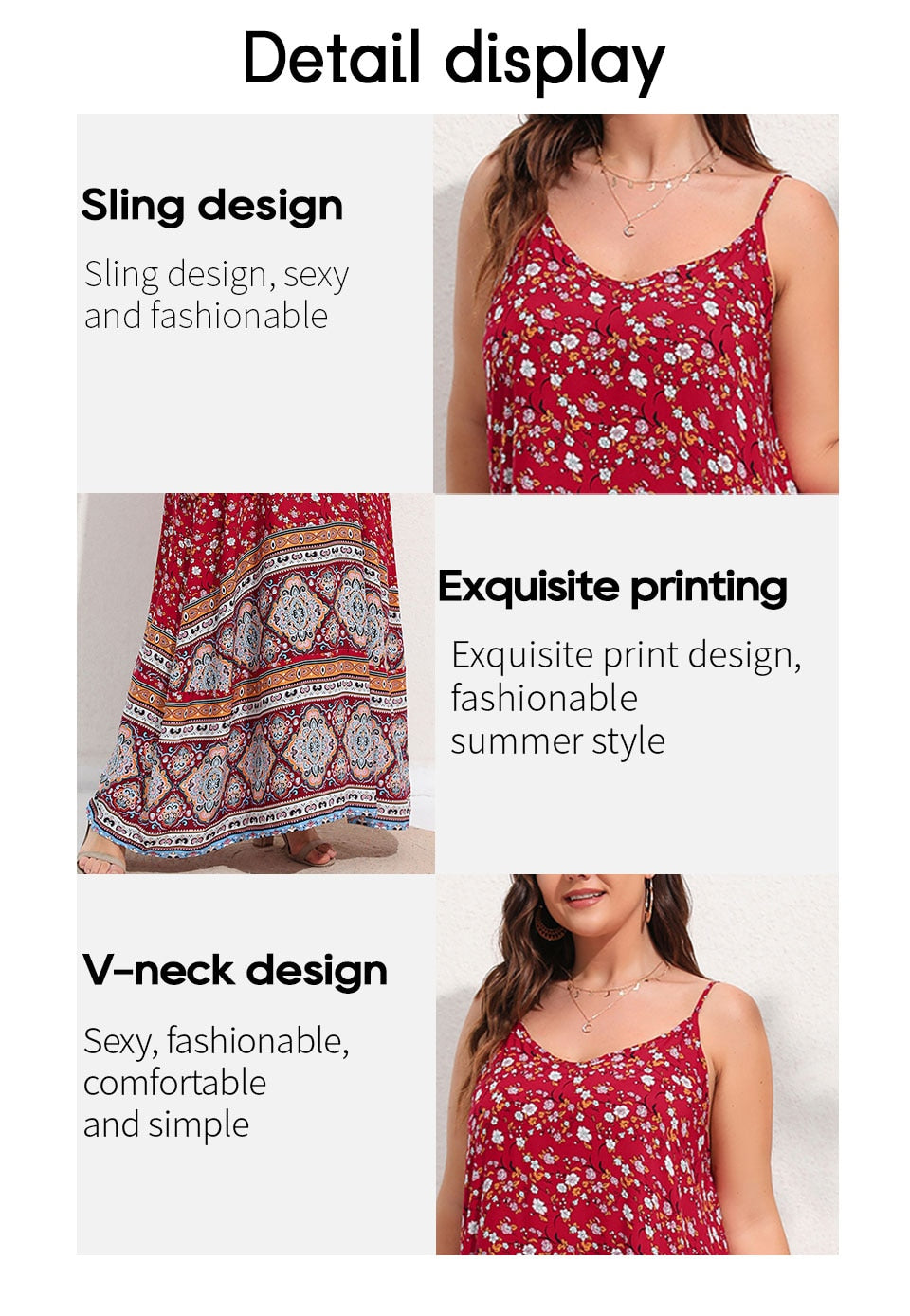 Ditsy Floral Maxi Cami Dress Backless Plus Size Women's Summer Elegant Large Hem Beach Dresses The Clothing Company Sydney