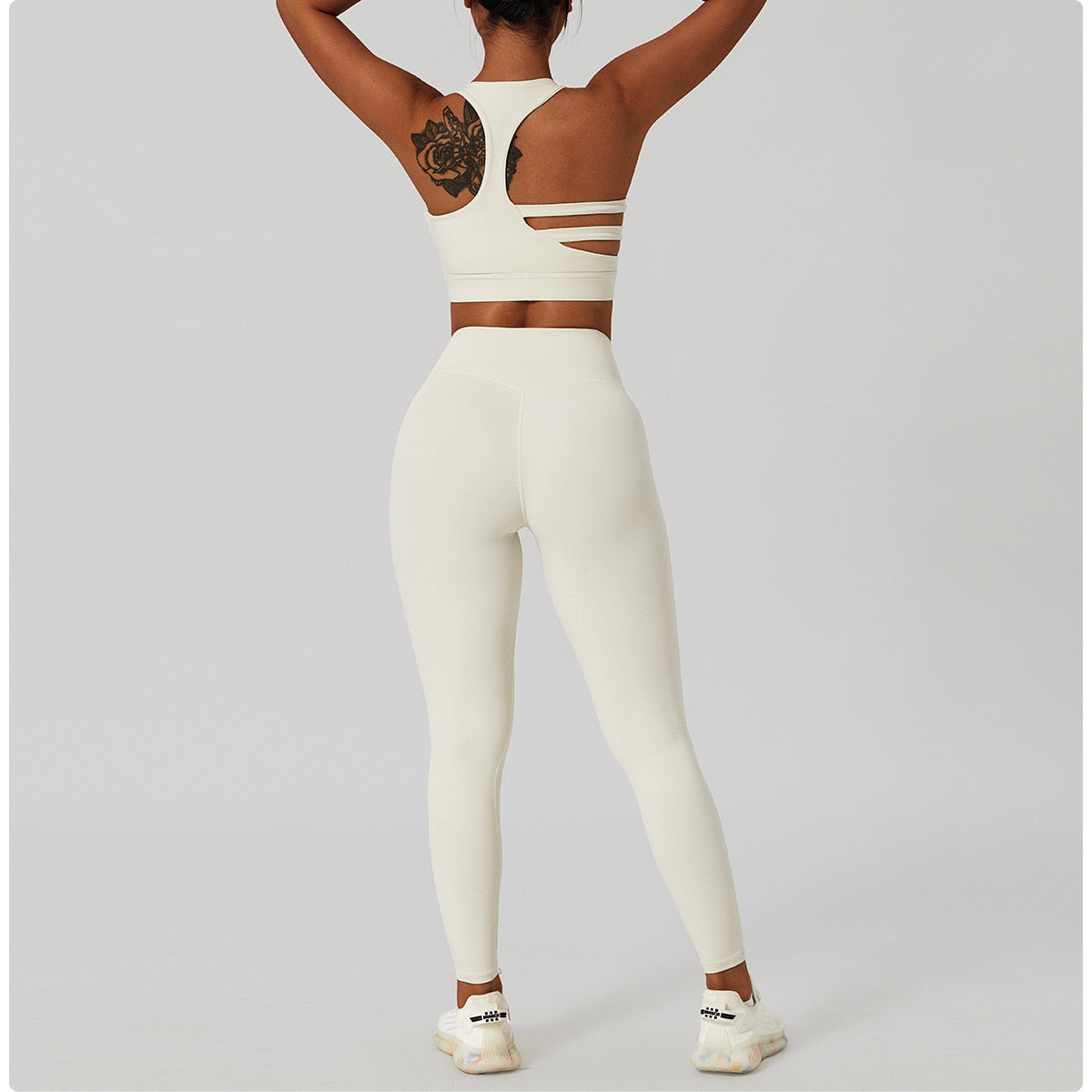 2 Piece Women's Yoga Set Workout Shirts Sport Pants Bra Gym Suits Fitness Shorts Crop Top High Waist Running Leggings Sports Sets The Clothing Company Sydney