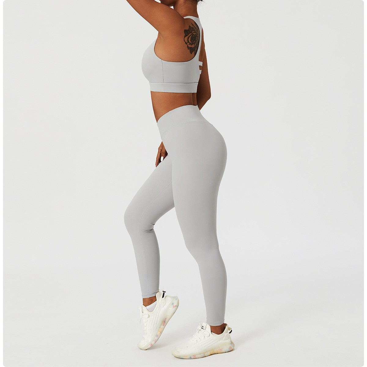 2 Piece Women's Yoga Set Workout Shirts Sport Pants Bra Gym Suits Fitness Shorts Crop Top High Waist Running Leggings Sports Sets The Clothing Company Sydney