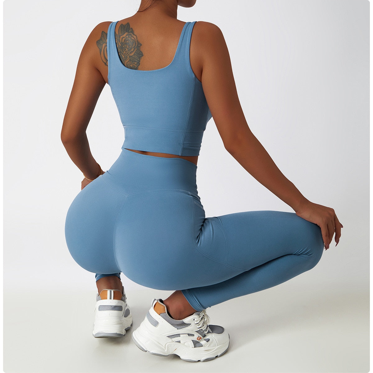 2 Piece Women Yoga Set Seamless Workout Suit Sportswear Gym Clothing Fitness Bra High Waist Leggings Sports Shorts Sports Suits The Clothing Company Sydney