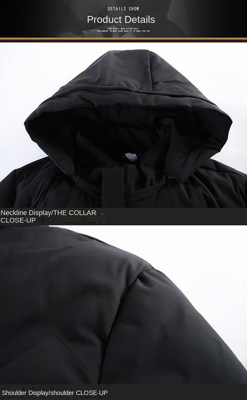 Brand Hooded Casual Fashion Long Thicken Outwear Parkas Jacket Men Winter Windbreaker Coats Men Clothing The Clothing Company Sydney