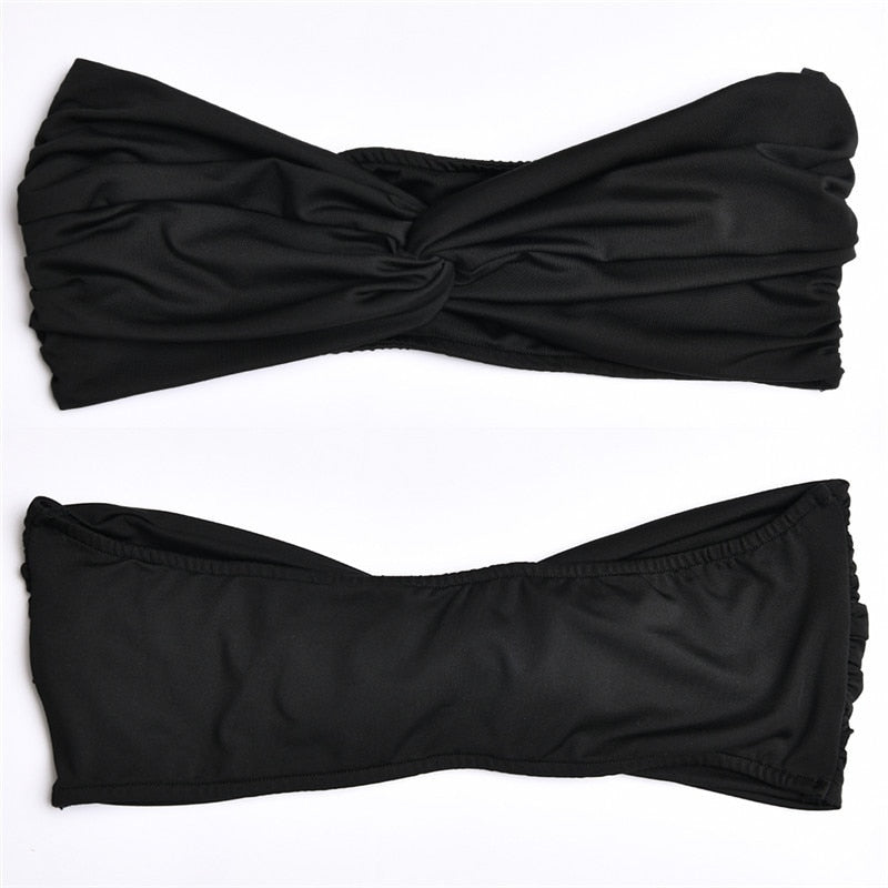 Elegant Strapless Sexy Two Piece Set Women Sleeveless Crop Top And High Split Skirt Matching Sets Party Dress Sets The Clothing Company Sydney