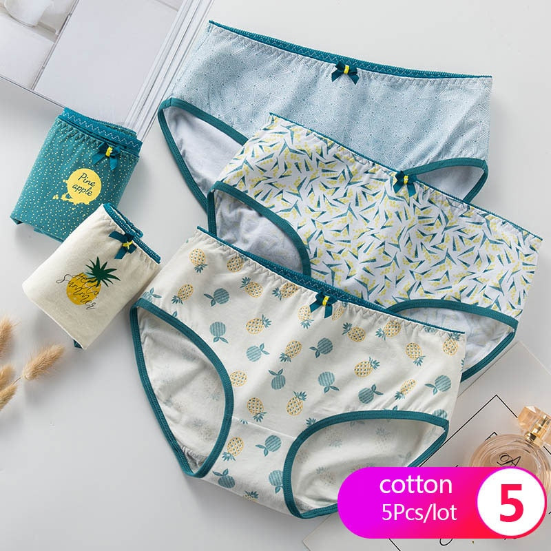 7Pcs/5Pcs Women Panties Comfort Cotton Mix Breathable Underwear Seamless Ladies Low Waist Lingeries Cute Girls Briefs The Clothing Company Sydney