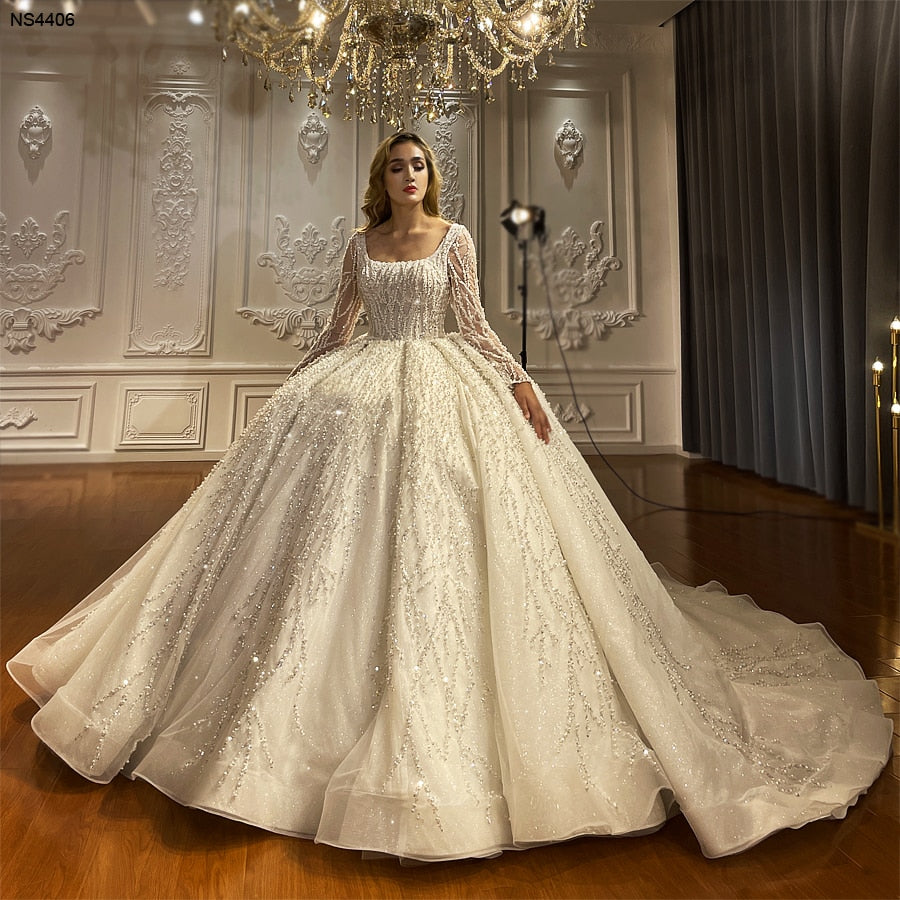 Long Sleeve Luxury Beaded Bridal Wedding dress The Clothing Company Sydney