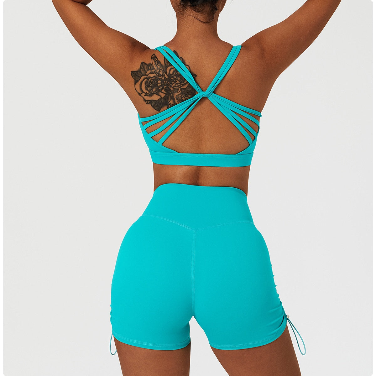 2 Piece Women's Yoga Set Workout Shirts Sport Pants Bra Gym Suits Fitness Shorts Crop Top High Waist Running Leggings Sports Sets The Clothing Company Sydney