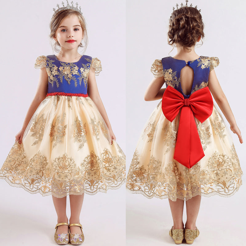 Embroidery Flower Wedding Evening Children Clothing Princess Party Kids Dresses for Girls Birthday Party Lace Flower Ball Gown The Clothing Company Sydney