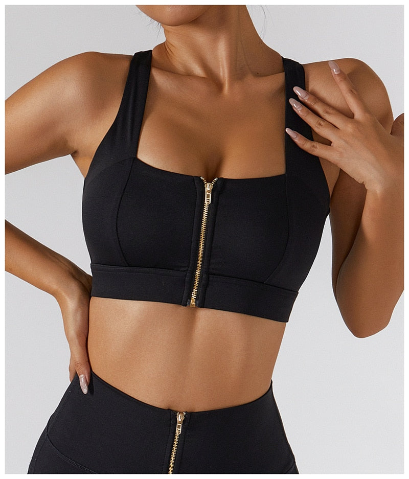 2 Piece Yoga Set Women Workout Sport Gym Wear Yoga Suit High Waist Leggings Skirts Front Zipper Bra Fitness Crop Top Yoga Sportswear The Clothing Company Sydney