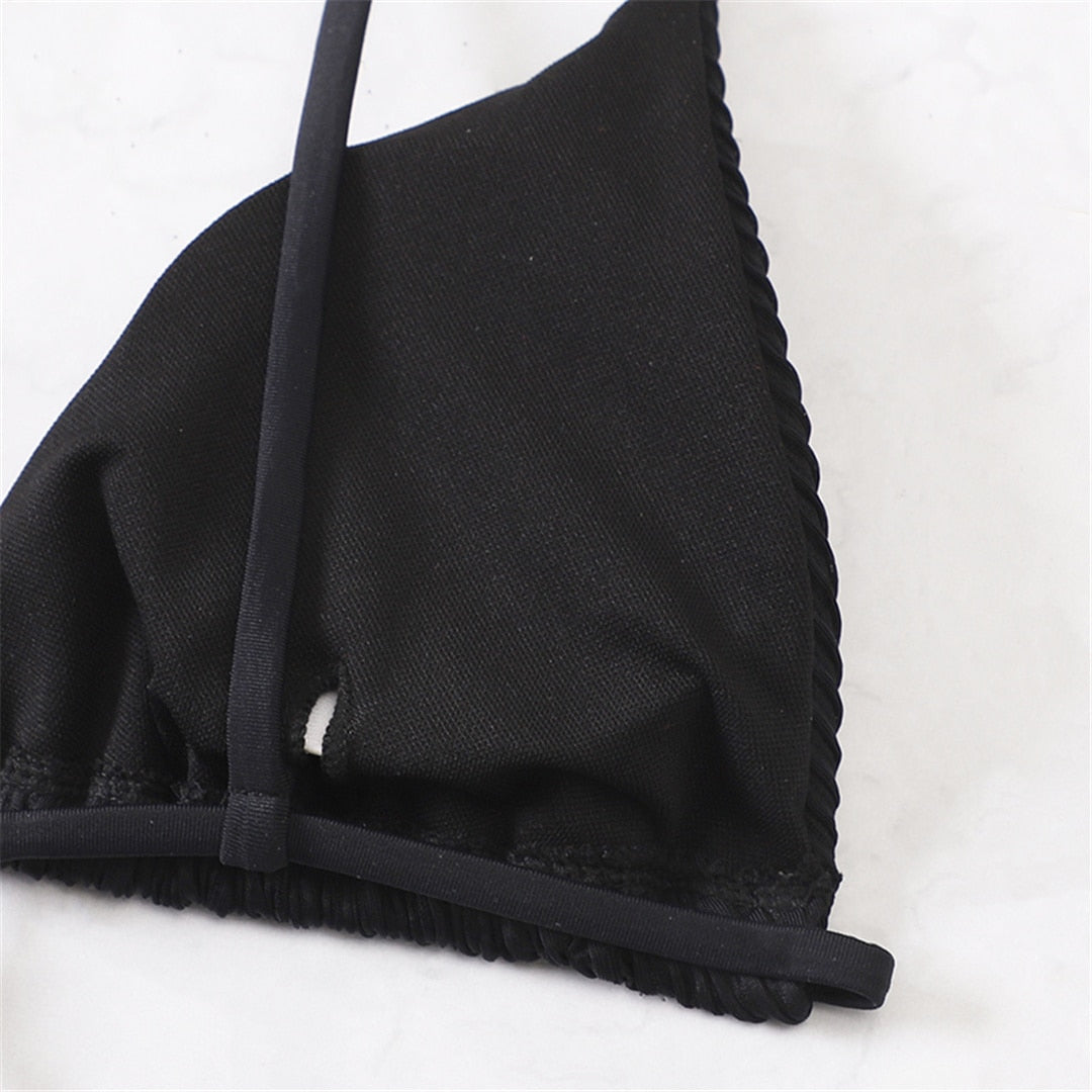 Crinkled  Extreme String Mini Micro Thong Women Swimwear One Piece Swimsuit Bather Bathing Suit The Clothing Company Sydney