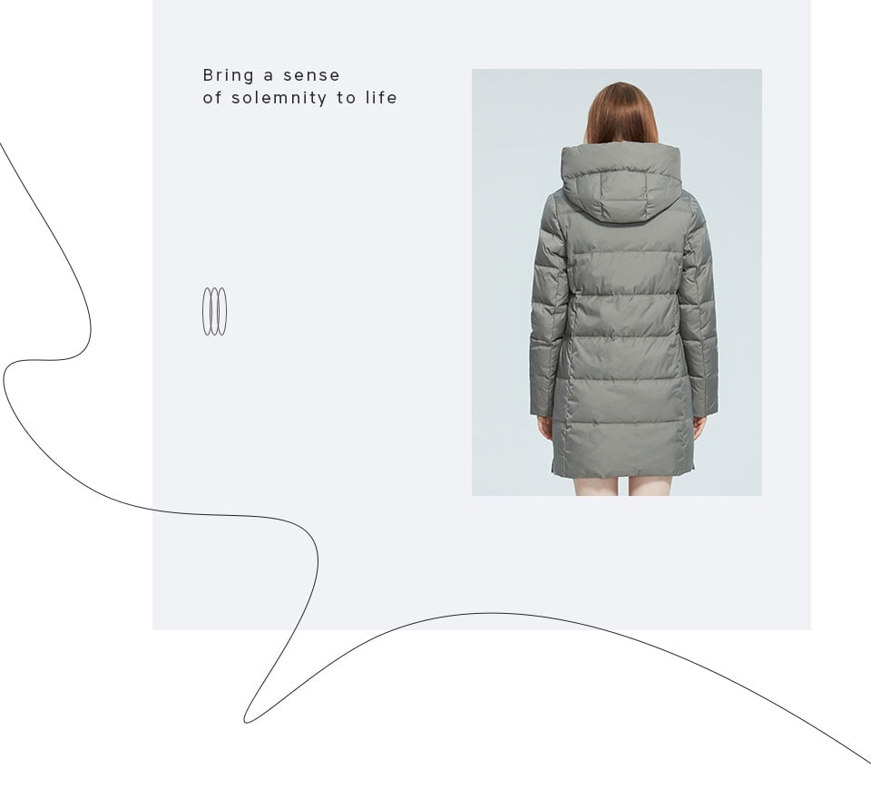 Winter Jacket Women's Stand Collar Hooded Cold Protection Windproof Lady Coat Big Pocket Mid-Length Parka The Clothing Company Sydney