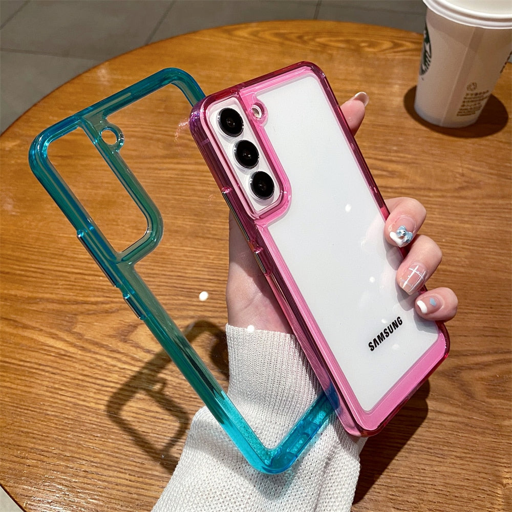 Luxury Transparent Shockproof Case for Samsung S22 S21 FE Plus Ultra A22 5G A12 A32 A52 A72 4G A42 A33 A53 A73 A13 Crystal Cover The Clothing Company Sydney