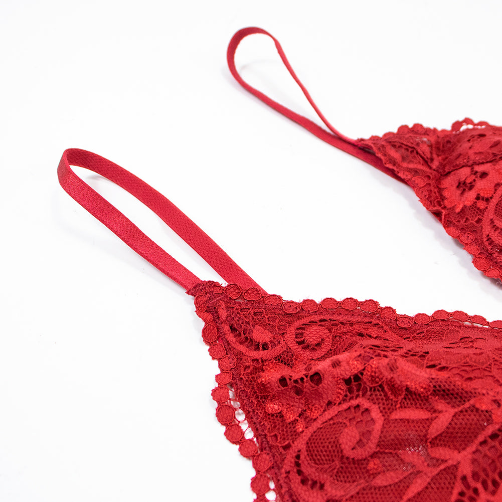4 Piece Underwear Bra Lingerie Lace Summer Bra +Panty +Garter +Stockings Set The Clothing Company Sydney