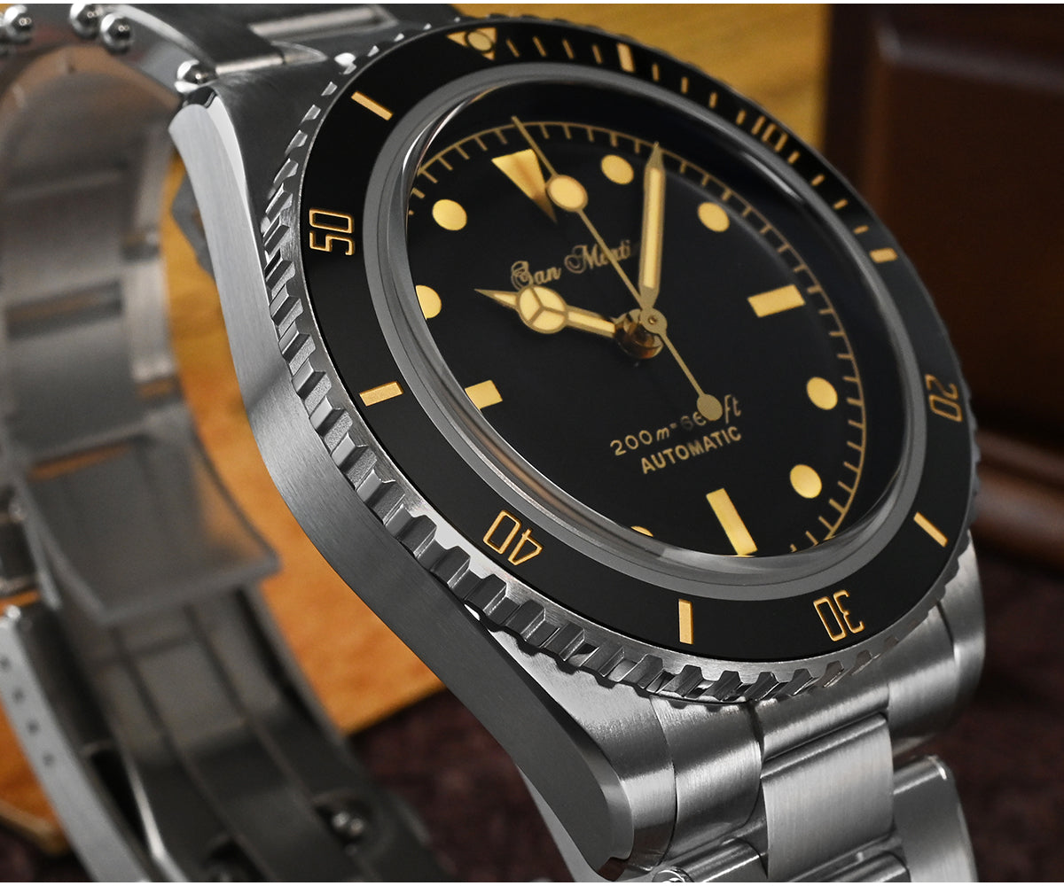 San Martin Men's 38mm Diver 6200 Retro Water Ghost Luxury Sapphire NH35 Automatic Mechanical Vintage 20Bar Luminous Watch Clothing Company Sydney