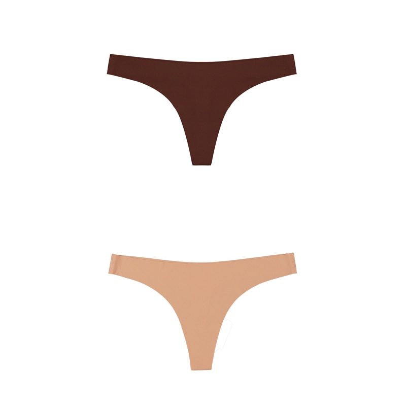 2 Pack Thong G-string Women Seamless Underwear Ice Silk Super Thin Breathable Low Waist Solid Briefs Panties Lingerie The Clothing Company Sydney