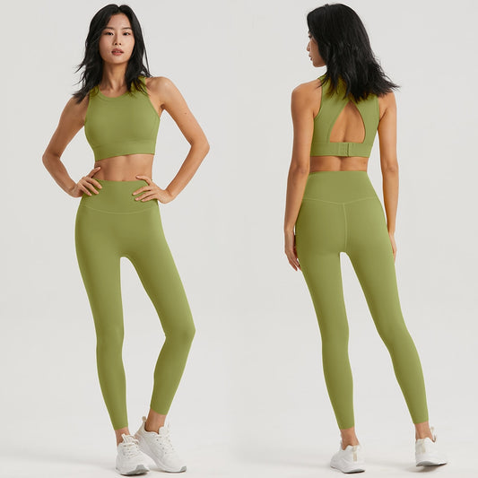 Women's Sportswear Yoga Set 2 Piece Gym Outfits Fitness Hollow Out Sports Bra and Leggings Suit Workout Clothes for Women Yoga Set The Clothing Company Sydney