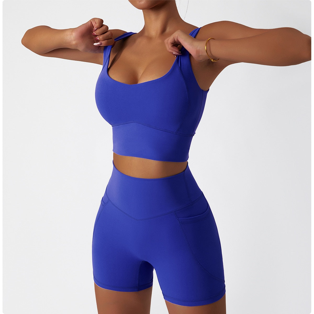 2 Piece Women Yoga Set Seamless Workout Suit Sportswear Gym Clothing Fitness Bra High Waist Leggings Sports Shorts Sports Suits The Clothing Company Sydney