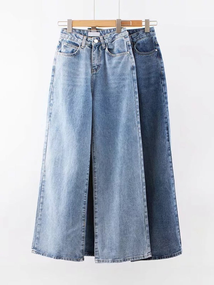 Y2k Wide Leg Pants High Waist Mom Jeans Fashion Denim Trousers Blue Jeans The Clothing Company Sydney