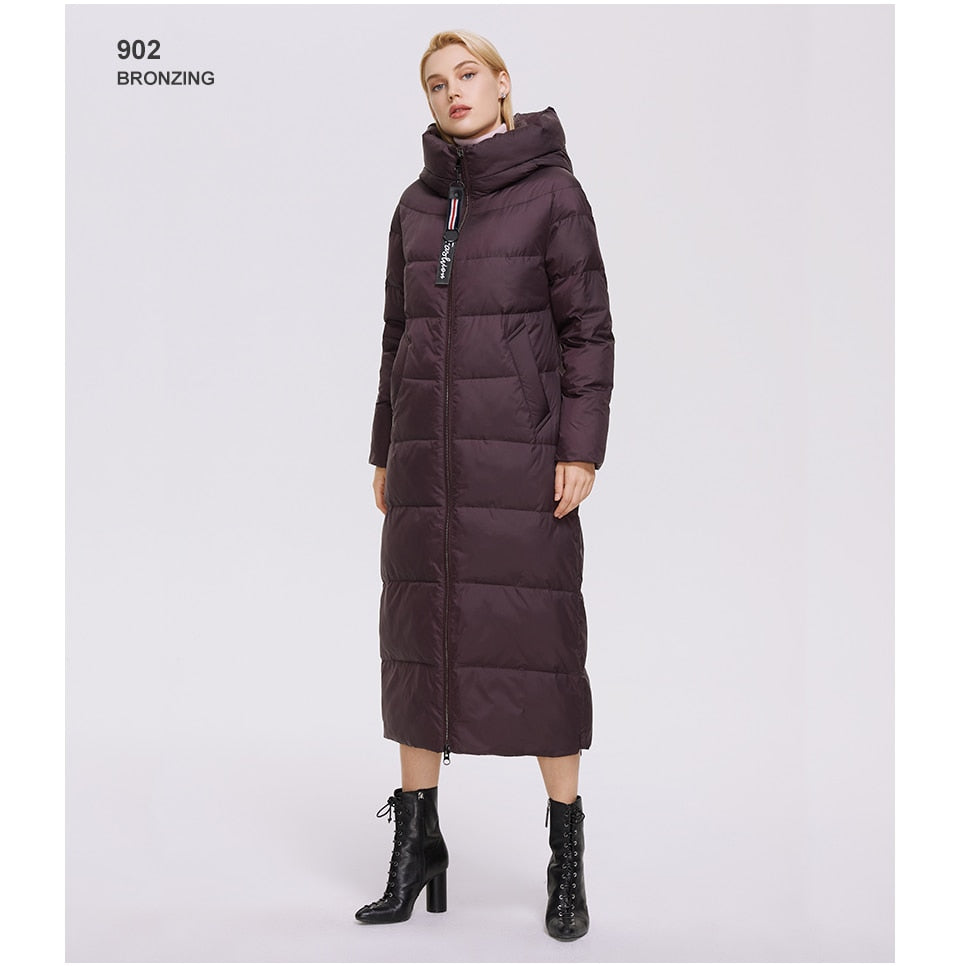 Winter Women's Outwear Parka Super Long Warm And Windproof Zipper Cotton Coat Winter Jackets The Clothing Company Sydney
