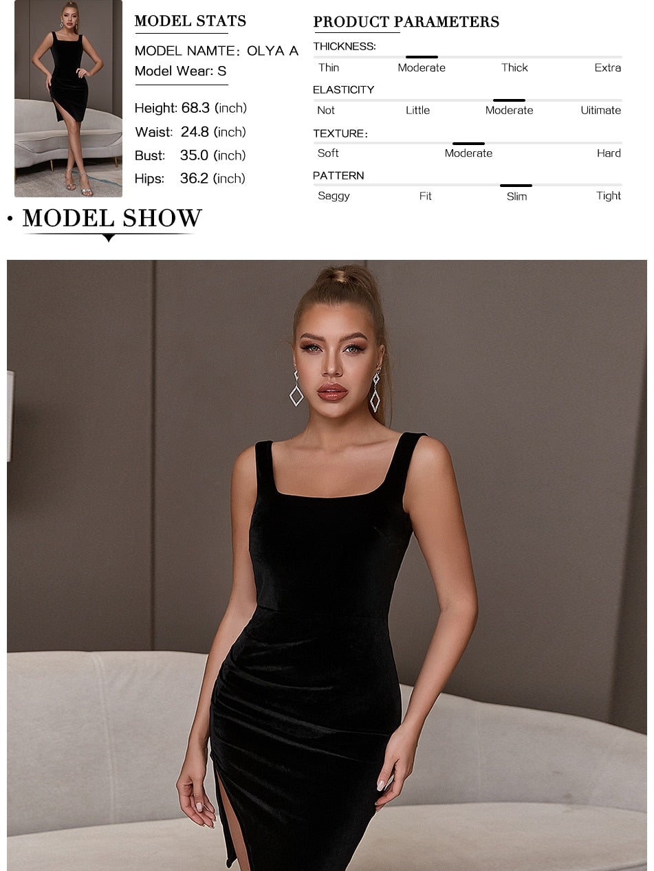 Backless Black Velevt Night Club Dress Summer Tank Sleeveless Celebrity Evening Outwear Party Dress The Clothing Company Sydney