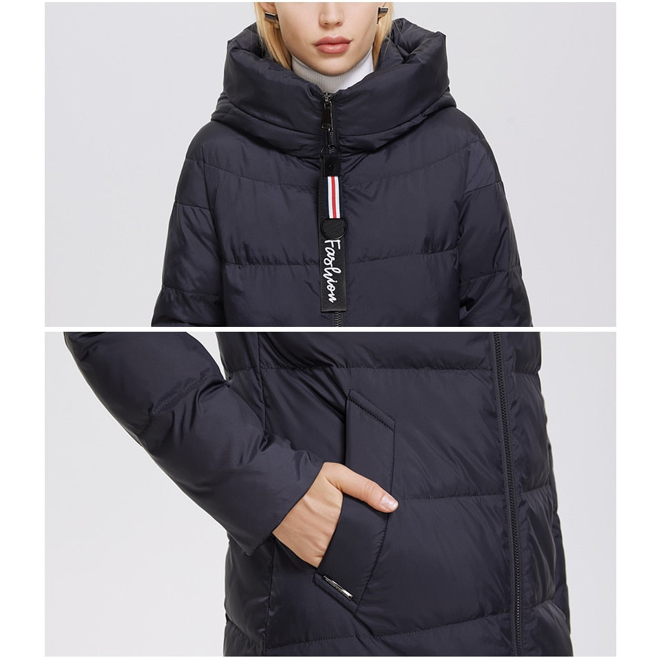 Winter Women's Outwear Parka Super Long Warm And Windproof Zipper Cotton Coat Winter Jackets The Clothing Company Sydney