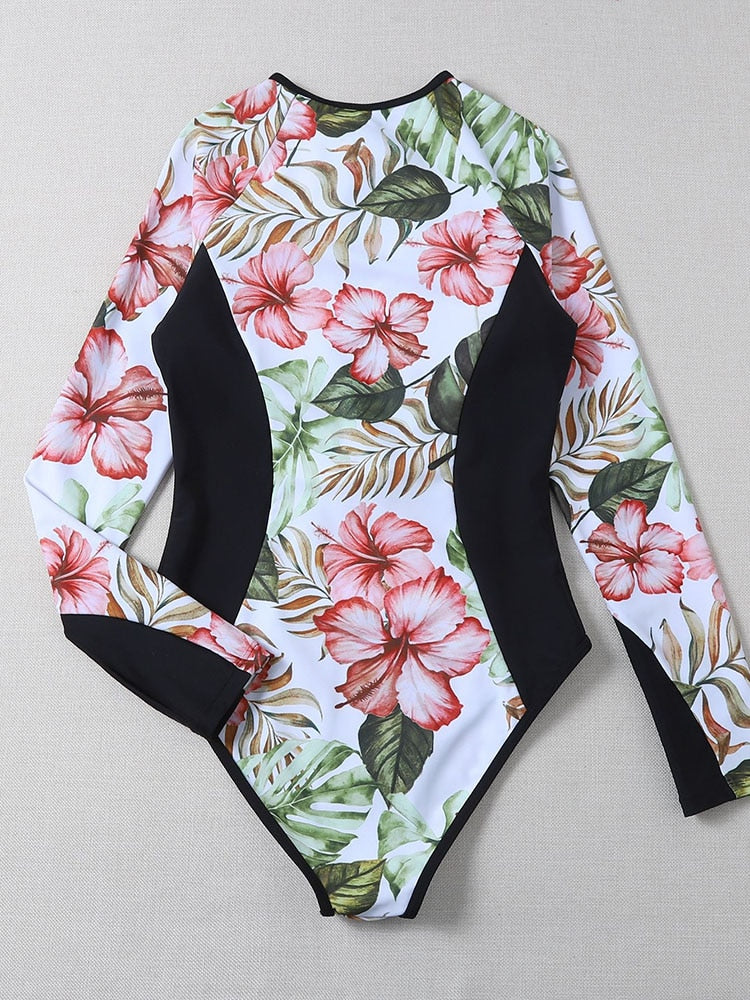 One Piece Swimsuit Swimwear Solid Long Sleeve Backless Rhinestones Diamond Thong Bathing Suit Monokini The Clothing Company Sydney