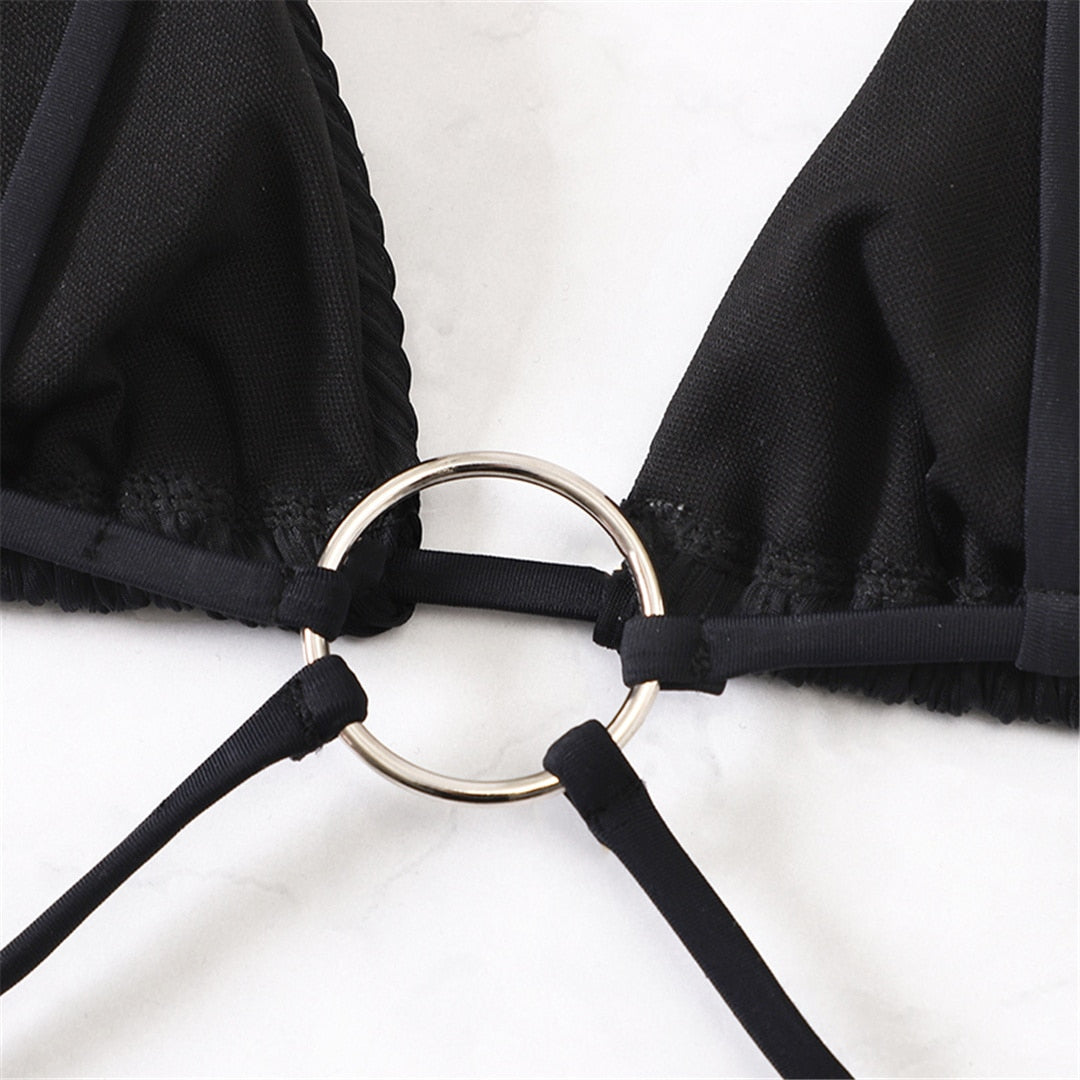 Crinkled  Extreme String Mini Micro Thong Women Swimwear One Piece Swimsuit Bather Bathing Suit The Clothing Company Sydney