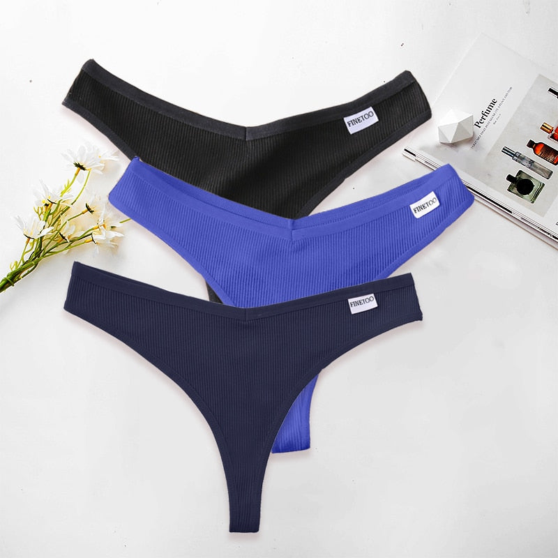 3 pack Set Panties Cotton G-string Underwear Pantys Low Waist Thongs T-Back  Intimates V-Waist Lingerie The Clothing Company Sydney