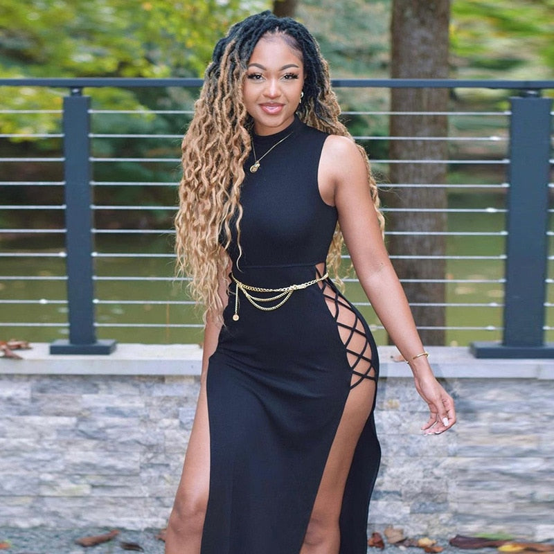 Elegant Black Sleeveless Bandage Dress for Women Club Party Backless Tank Dresses Skinny Fashion Summer Dress The Clothing Company Sydney