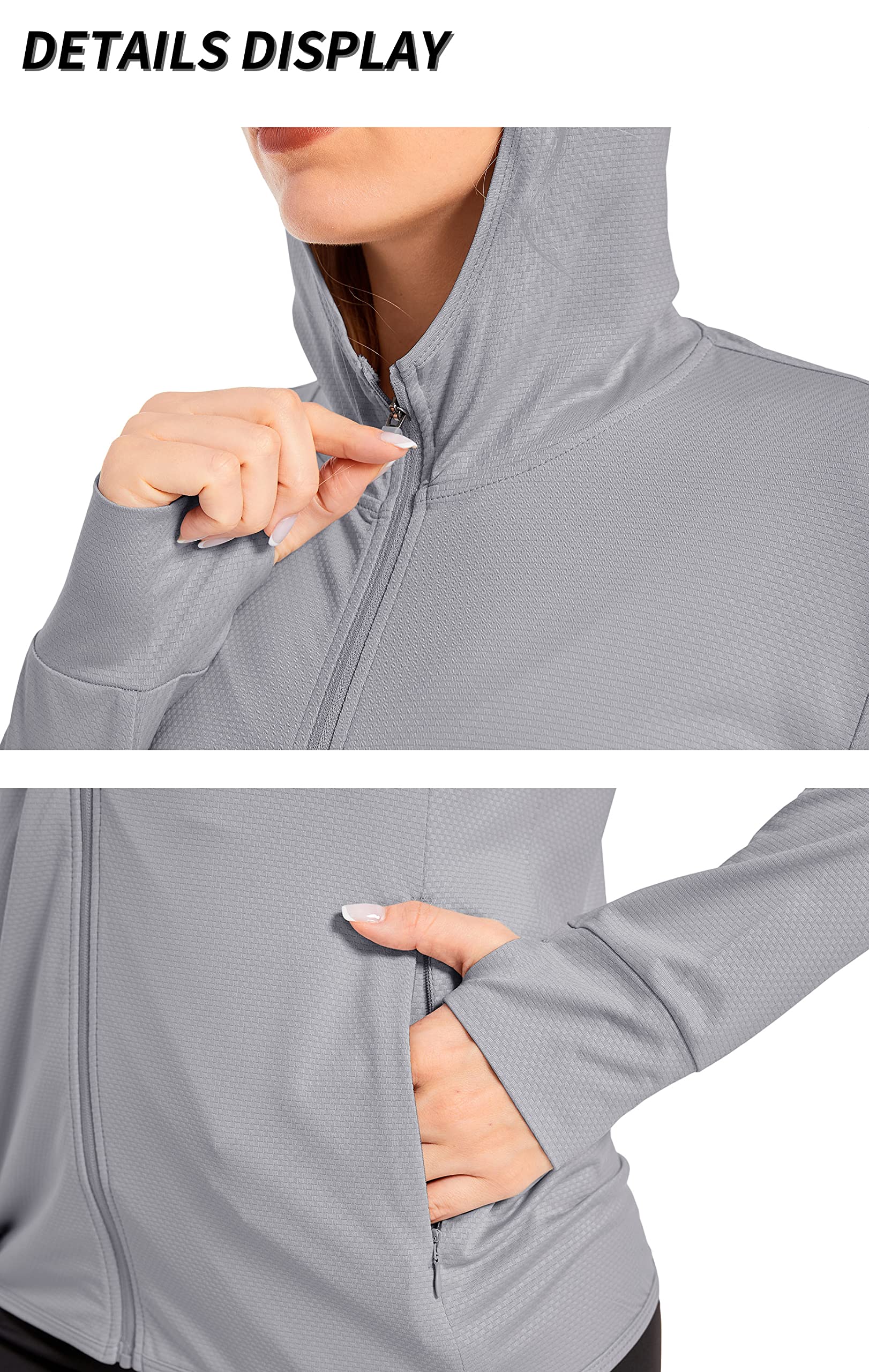 Summer Sun Protection Hoodies Women's Long Sleeve Casual Shirts UPF 50+ Sun Block Full Zip T-shirts With Zipper Pockets The Clothing Company Sydney