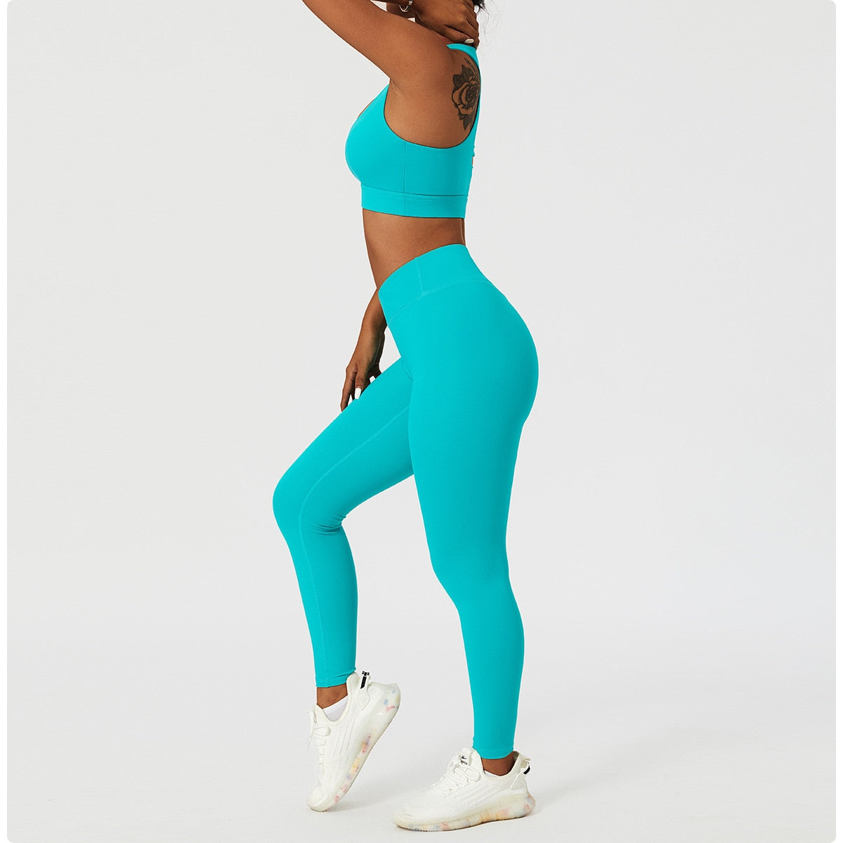 2 Piece Women's Yoga Set Workout Shirts Sport Pants Bra Gym Suits Fitness Shorts Crop Top High Waist Running Leggings Sports Sets The Clothing Company Sydney