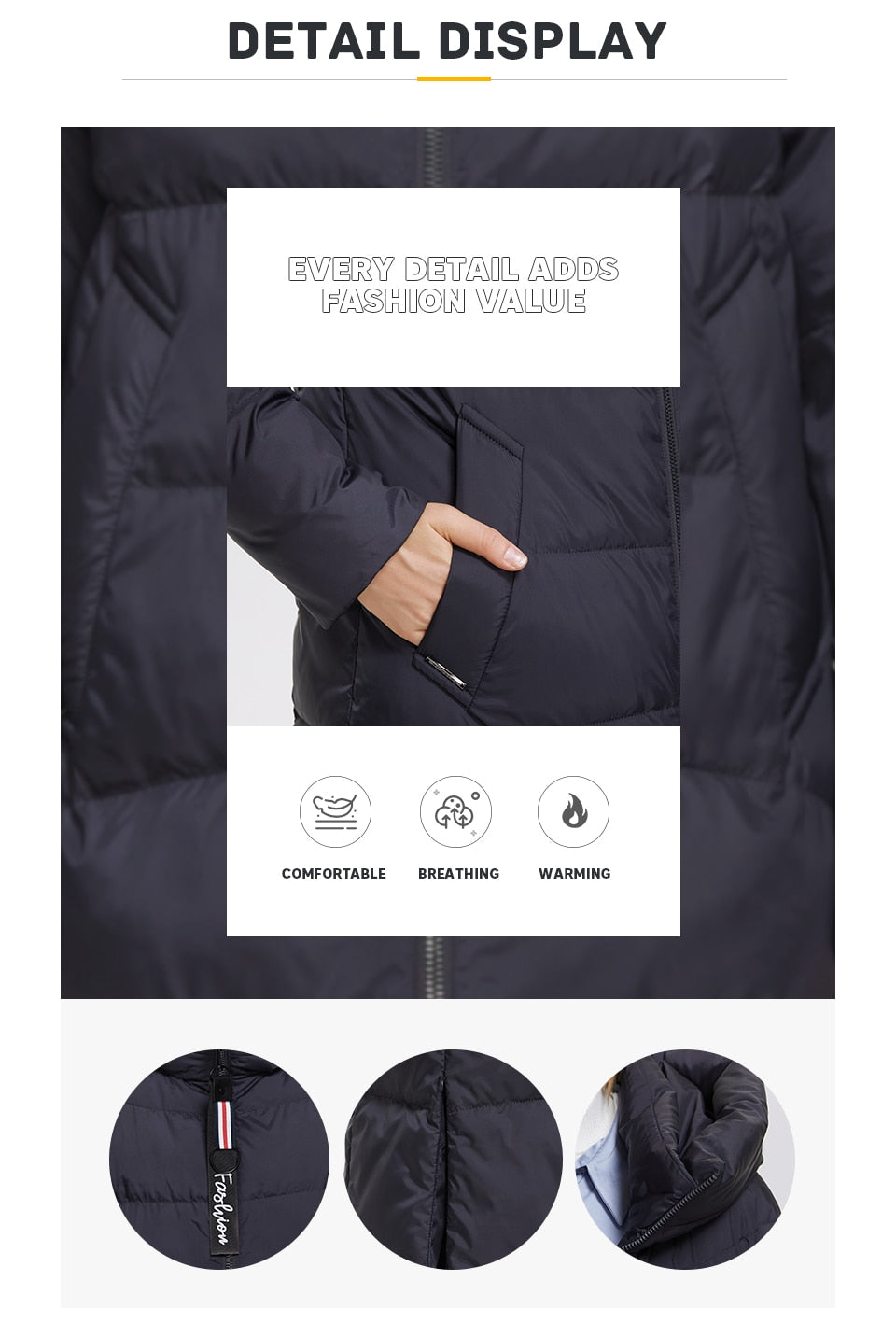 Winter Women's Outwear Parka Super Long Warm And Windproof Zipper Cotton Coat Winter Jackets The Clothing Company Sydney
