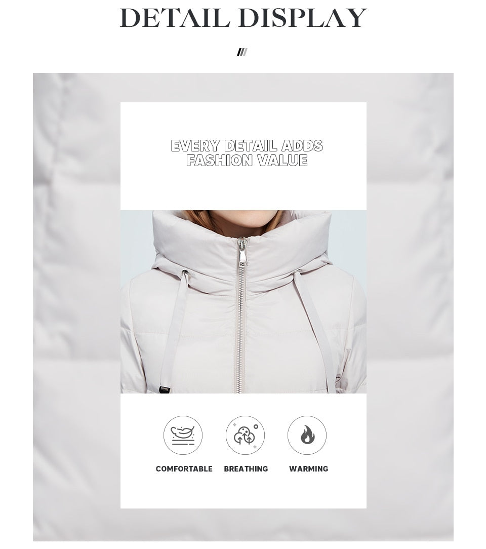 Winter Women Long Cotton Jacket Stand Collar Hooded Warm Windproof Coat Pockets Zipper Parka The Clothing Company Sydney