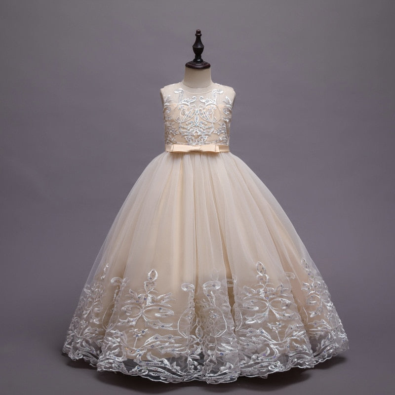 Puffy Tulle Lace Flower Girl Dress Costume Children Bride Ball Gown Princess Dress for Girl Wedding Party Dresses The Clothing Company Sydney