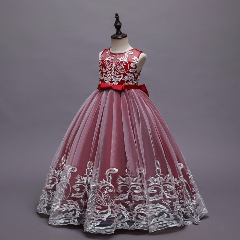 Puffy Tulle Lace Flower Girl Dress Costume Children Bride Ball Gown Princess Dress for Girl Wedding Party Dresses The Clothing Company Sydney